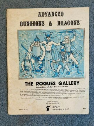 Tsr Games Advanced Dungeons And Dragons The Rogues Gallery 1980