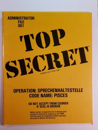 Top Secret Tsr Espionage Rpg Operation: Sprechenhaltestelle Pisces Module 001