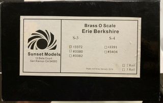 3rd Rail,  Sunset Models,  Brass O Scale,  Erie Berkshire S - 3 3372,  Pre Owned