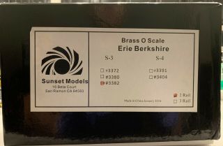 3rd Rail,  Sunset Models,  Brass O Scale,  Erie Berkshire S - 3 3382,  Pre Owned