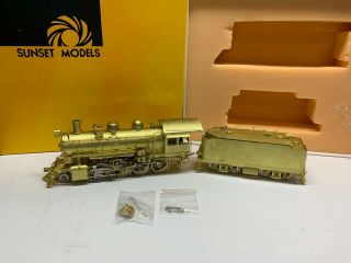 Sunset O Scale 2 - Rail Brass Santa Fe Atsf 1972 Class 2 - 8 - 0 C8