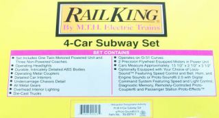 MTH 30 - 2274 - 1 O MTA World‘s Fair R - 36 Subway Set w/Proto - Sound 2.  0 (Set of 4) LN 3