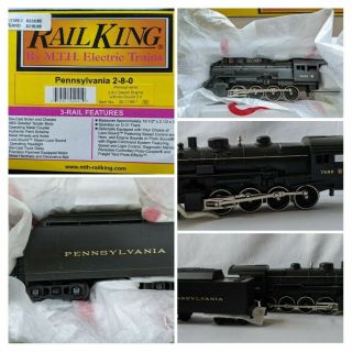 Mth O Rail King Pennsylvania 2 - 8 - 0 Steam Engine Ps2.  0 Sounds 30 - 1159 - 1 O Scale