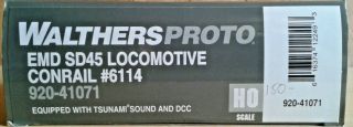 Ho Scale Walthers Proto Sd45 Conrail 6114 Dcc & Sound 920 - 41071
