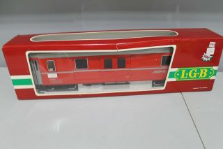 Lgb 3069 G Scale Rhb Red Baggage Car - Metal Wheels W/ Box