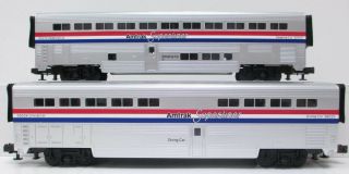 MTH 30 - 6501 O Amtrak RailKing O - 31 SuperLiner Sleeper/Diner Set (Set of 2) EX 2