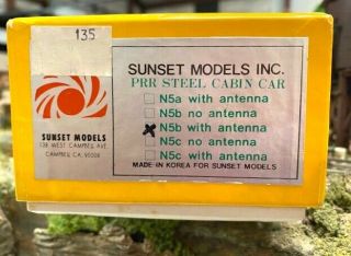 HO SUNSET MODELS BRASS PENNSYLVANIA R.  R.  STEEL CABIN CABOOSE N5B WITH ANTENNA 2