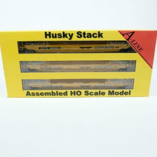 A - Line Rtr Ho Scale Ttx Dttx Husky Stack Intermodal Well Car 3 Pack 47204 - 01 (a)