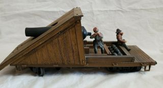 Kalamazoo G Scale Confederate Civil War Cannon Car W/2 Soldiers - Hard To Find