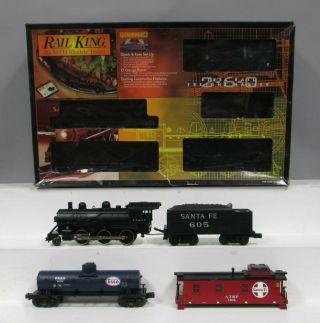 Mth 30 - 4017 - 1 Santa Fe Railking 2 - 6 - 0 O Gauge Steam Freight Train Set W/ps/box