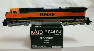 1997 Kato 37 - 1902 Ho Ge C44 - 9w Dash 9 Bnsf Heritage 1005 - Dc Unit W/ Box