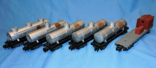 American Flyer (6 Total Mixed) Gulf Single Dome Tank Car,  3 Dome Car & Work Car