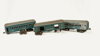 Vintage Pre - War Lionel Standard Gauge Passenger Cars 309 310 312 Blue Needs Tlc