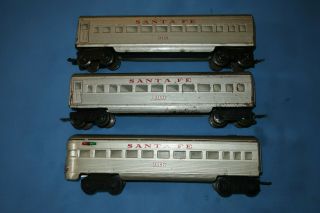 2 Marx 3152 Santa Fe Coach Cars And 3197 Observation Car