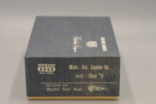 United Pacific Fast Mail Brass Hon3 Mich - Cal Lumber Co.  Shay 2 (empty Box)