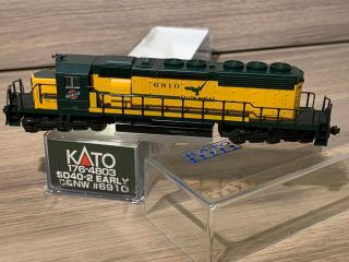 N Scale Kato 176 - 4803 Sd40 - 2 Cnw Locomotive Falcon Service 6910 Northwestern