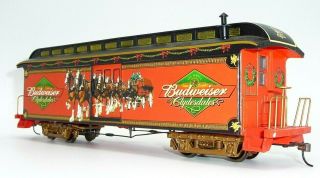 Budweiser Clydesdales Car Hawthorne Village Holiday Express Train Set W/ Tracks