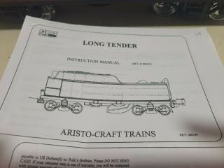 Aristo Craft G Scale Pennsylvania 4 - 6 - 2 401 Steam Train Engine Tender 2