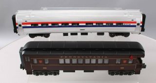 Mth O Gauge 30 - 6203 P.  R.  R.  Observation Car & Amtrak Coach Passenger Car [2] Ex