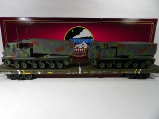 Mth Us Army Flatcar With M270 Rocket Launcher Vehicles 20 - 95468