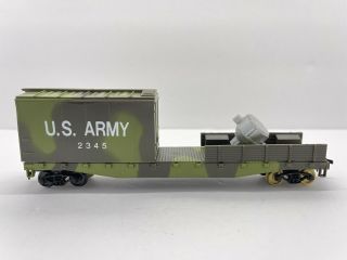 Ho Ahm Us Army Military Flat Car With Container 2345