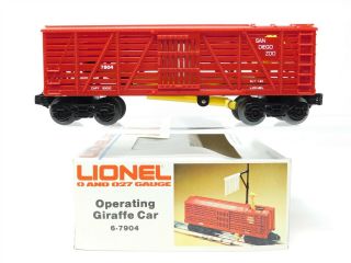 O Gauge 3 - Rail Lionel 6 - 7904 San Diego Zoo Operating Giraffe Car 7904