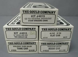 Assorted The Gould Company Ho Scale Freight Car Kits [5] Ex/box