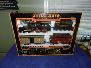 Bright 186 Gold Rush Express G Gauge Steam Train Set Complete
