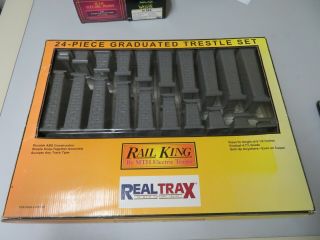 Railking By Mth Electric Trains Real Trax 24 Piece Graduated Trestle Set;40 - 1033