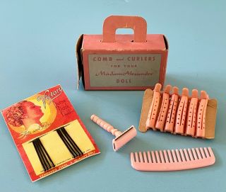 Vintage Doll Accessories:madame Alexander Cissy Curlers W/ Comb Razor Bobby Pins