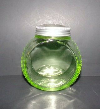 Vintage Diamond Crystal Salt Depression Green Glass Anchor Hocking Shaker Rare