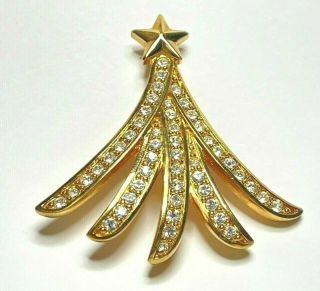 Vintage Retired Swarovski - Swan Signed Christmas Tree Brooch/pin