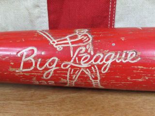 Vintage 1960s Big League Wood Baseball Bat Red 332 Norm Cash Type Model Ll 31 "