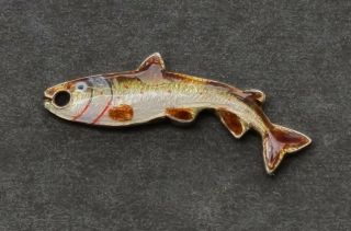 Solid Silver & Enamel Leaping Trout Charm Pendant Alabaster & Wilson