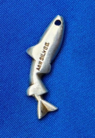 SOLID SILVER & ENAMEL LEAPING TROUT CHARM PENDANT ALABASTER & WILSON 3