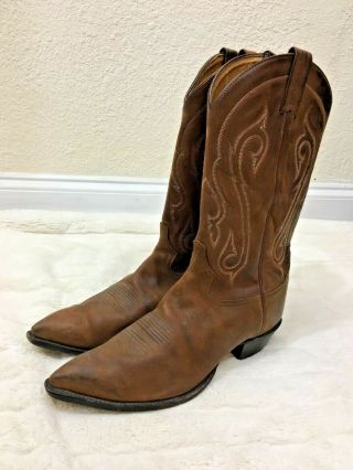 Vintage Tony Lama Brown Leather Western Cowboy Boots H9516 - Men’s Size 11 D