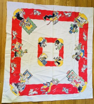Vintage 1950 Blondie And Dagwood Cartoon Comic Strip Table Cloth King Features