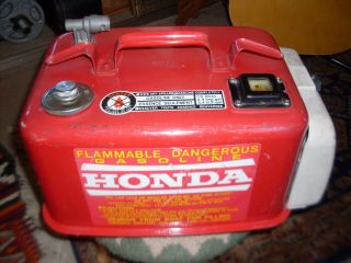 Vintage Honda 3.  4 Gal Outboard Boat Motor Metal Gas Tank Fuel Line & Gauge
