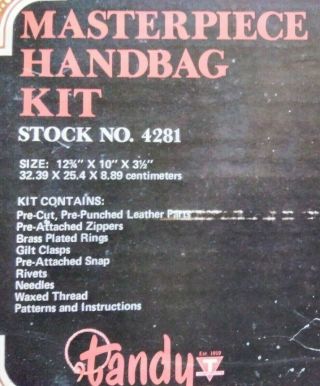 Vintage Tandy Leather Handbag Purse Kit Complete 4281 Masterpiece Handbag Kit 2