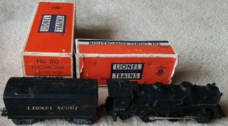 Lionel 1110 Engine W/tender Complete With Boxes