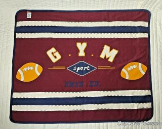 1998 Vintage Gymboree Gym Sport Baby Boy Cotton Blanket Mvp Football Lovey