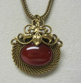 Vintage Pierre Lorion Sylvia Karels Paris Carnelain Necklace