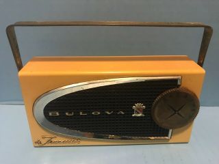 Vintage Bulova Yellow/ivory Comet Transistor Radio Model 620