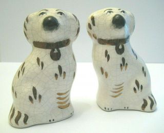 Pair Vintage Staffordshire Ware Kent Spaniel Dog Figurine