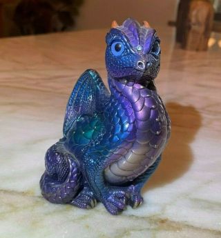 Vintage Windstone Edition Pena Purple Peacock " Young Dragon ",  Perfect
