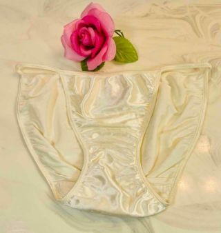 Vintage Victorias Secret Second Skin Satin String Bikini Panties Sz - Large