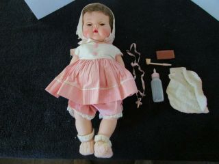 Vintage American Character Doll 15 1/2 Inches Tall W/ Accessories