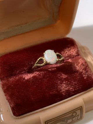 Vtg 10k Solid Yellow Gold Lady Cocktail Ring / Opal.  Romany Sz 6 1.  7 Gm Nr