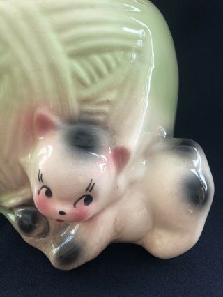 American Bisque Art Pottery Kittens Cookie Jar Ball Yarn Vintage USA Farmhouse 2