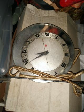 Vtg Art Deco Telechron Model 4f65 Mirror Chrome Dial Clock